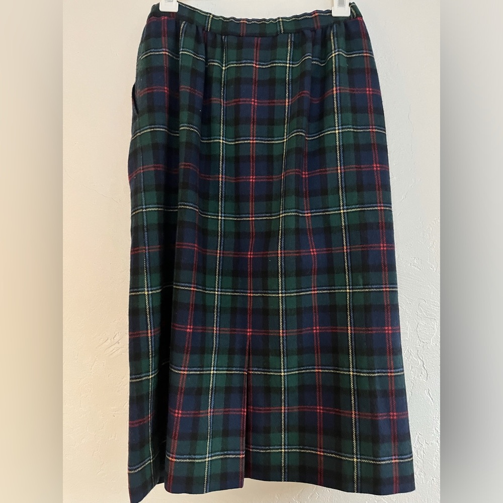 Vintage Pendelton Malcolm Plaid Tartan Wool Skirt Pencil Slim Size 8